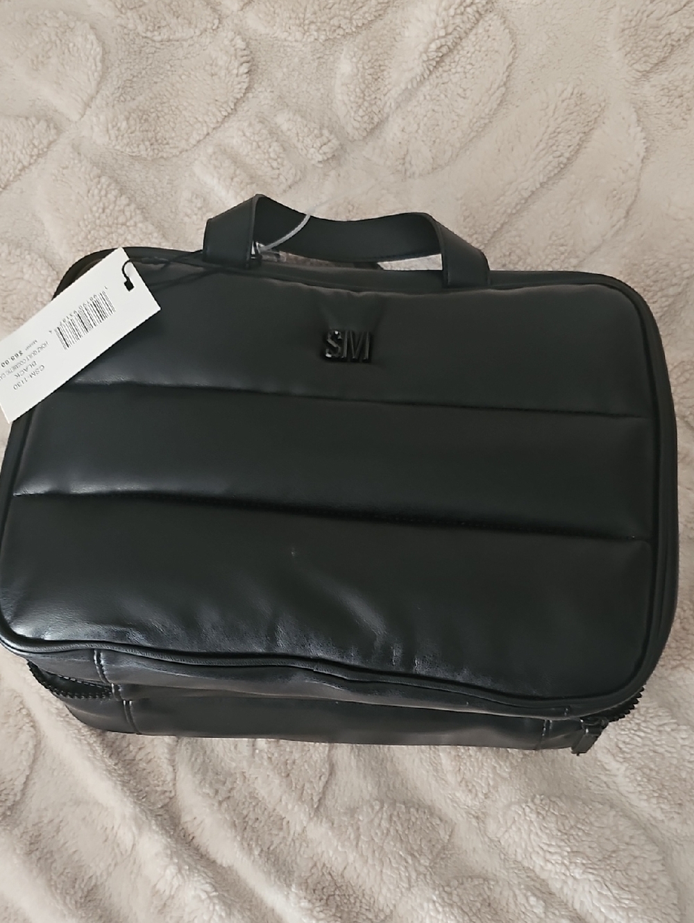 Steve Madden Black Quilted Travel Toiletry Bag